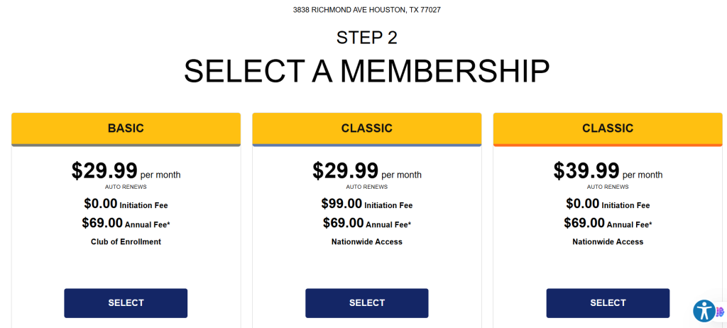 Membership Prices in Houston
