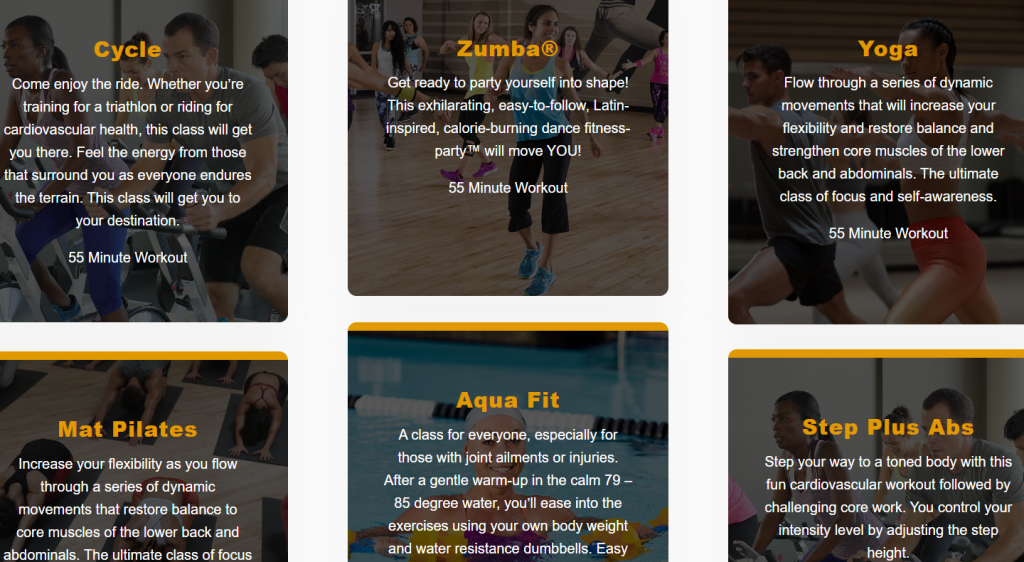 Types of group Classes at LA Fitness