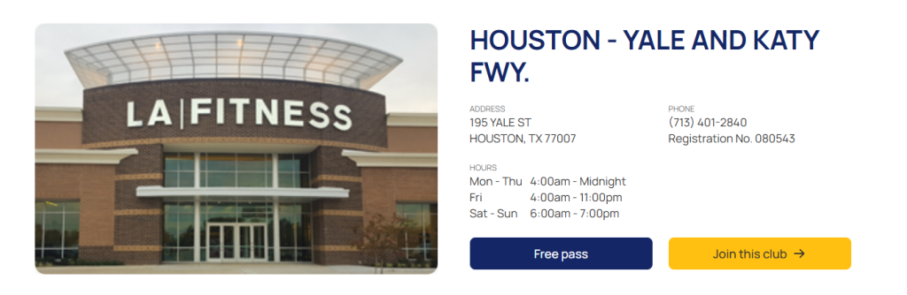 la fitness in houston working hours 