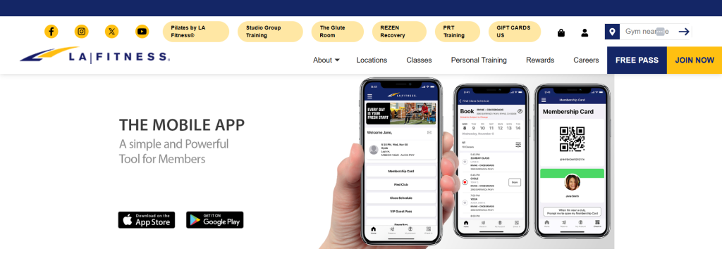 LA Fitness Mobile App